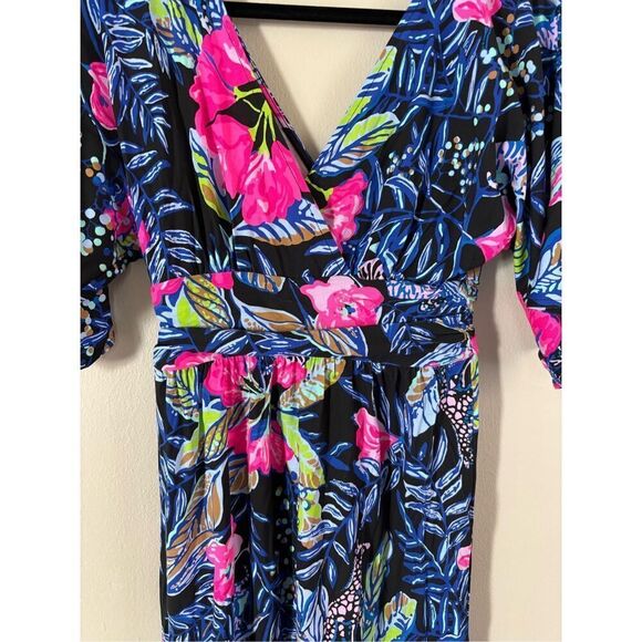 NWT Lilly Pulitzer Parigi Elbow Sleeve Midi Dress SZ XS Onyx Earned Stripes - Picture 8 of 12